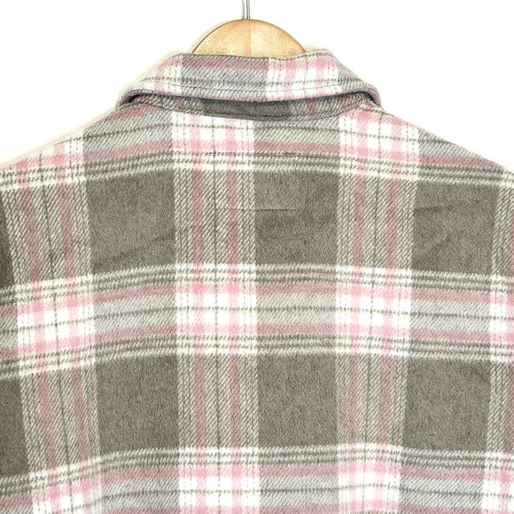 BLANK NYC Plaid Snap Front Cozy Casual Fall Winter Shacket Jacket Size M - Picture 9 of 14